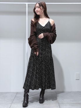 「ロングブーツ」｜仲田桃子さん（レディース・165cm）の秋コーディネート