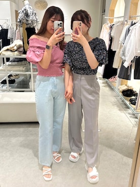 「スポサン」｜「アイテム（スラックス）」を使った、ゆうはさん（レディース・155cm）の夏コーディネート