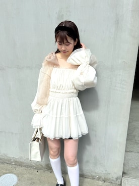 「春服」｜「アイテム（チュニック）」を使った、ゆうはさん（レディース・155cm）の春コーディネート