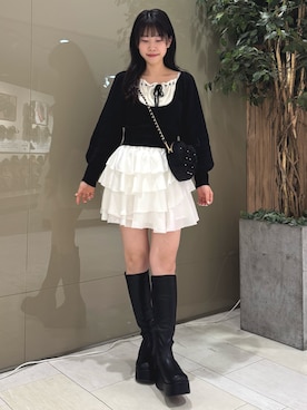 「one after another NICE CLAUP（ワンアフターアナザーナイスクラップ）のアイテム（ブーツ）」を使った、ゆうはさん（レディース・155cm）の冬コーディネート