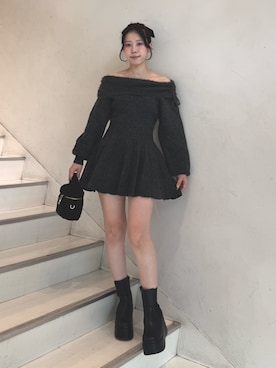 「one after another NICE CLAUP（ワンアフターアナザーナイスクラップ）のアイテム（ワンピース）」を使った、ゆうはさん（レディース・155cm）の秋コーディネート