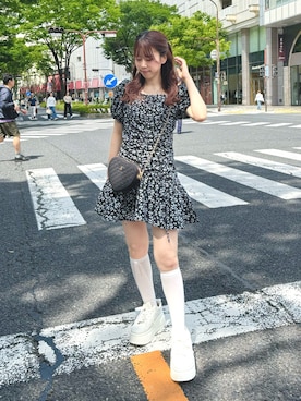 「one after another NICE CLAUP（ワンアフターアナザーナイスクラップ）のアイテム（チュニック）」を使った、ゆうはさん（レディース・155cm）の春コーディネート