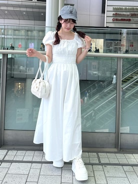 「one after another NICE CLAUP（ワンアフターアナザーナイスクラップ）のアイテム（キャップ）」を使った、ゆうはさん（レディース・155cm）の春コーディネート