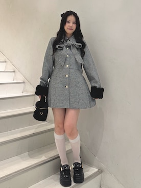 「アイテム（ステンカラーコート）」を使った、ゆうはさん（レディース・155cm）の秋コーディネート