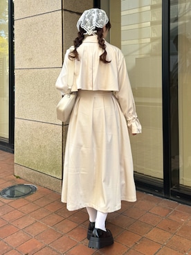 「one after another NICE CLAUP（ワンアフターアナザーナイスクラップ）のアイテム（トレンチコート）」を使った、ゆうはさん（レディース・155cm）の春コーディネート