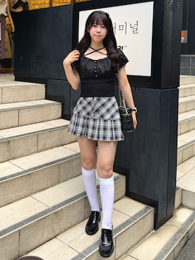 「アイテム（ニット/セーター）」を使った、ゆうはさん（レディース・155cm）の夏コーディネート