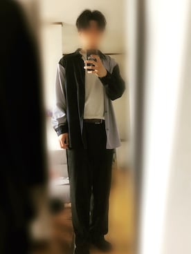 「LAKOLE（ラコレ）のアイテム（スラックス）」を使った、つかささん（メンズ・174cm）の春コーディネート