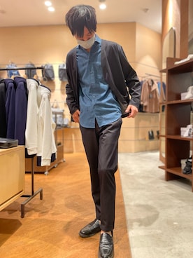 「ハロウィン」｜「アイテム（ノーカラージャケット）」を使った、プーさん（メンズ・180cm）の秋コーディネート