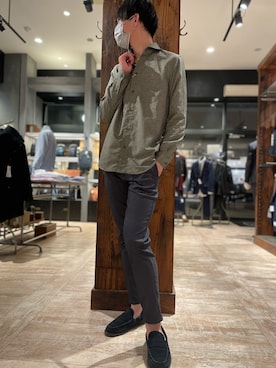 「UNION STATION（ユニオンステーション）のアイテム（シャツ/ブラウス）」を使った、プーさん（メンズ・180cm）の冬コーディネート