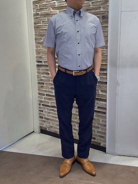 「アイテム（ビジネスシャツ）」を使った、BRICK HOUSE by Tokyo Shirts 熱田イオンモール店さん（メンズ・168cm）の夏コーディネート