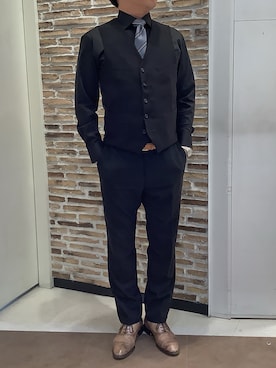 「アイテム（ビジネスシャツ）」を使った、BRICK HOUSE by Tokyo Shirts 熱田イオンモール店さん（メンズ・168cm）の冬コーディネート