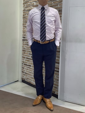 「アイテム（ビジネスシャツ）」を使った、BRICK HOUSE by Tokyo Shirts 熱田イオンモール店さん（メンズ・168cm）の秋コーディネート