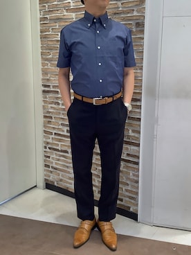 「アイテム（ビジネスシャツ）」を使った、BRICK HOUSE by Tokyo Shirts 熱田イオンモール店さん（メンズ・168cm）の夏コーディネート