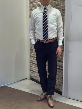 「アイテム（ビジネスシャツ）」を使った、BRICK HOUSE by Tokyo Shirts 熱田イオンモール店さん（メンズ・168cm）の夏コーディネート