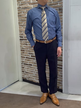 「アイテム（ビジネスシャツ）」を使った、BRICK HOUSE by Tokyo Shirts 熱田イオンモール店さん（メンズ・168cm）の夏コーディネート