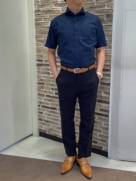 「アイテム（ビジネスシャツ）」を使った、BRICK HOUSE by Tokyo Shirts 熱田イオンモール店さん（メンズ・168cm）の夏コーディネート