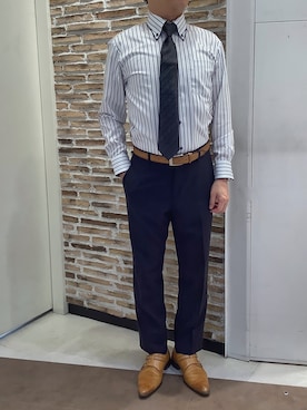 「アイテム（ビジネスシャツ）」を使った、BRICK HOUSE by Tokyo Shirts 熱田イオンモール店さん（メンズ・168cm）の夏コーディネート