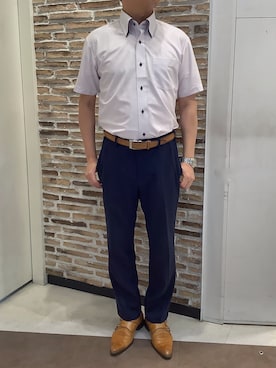 「アイテム（ビジネスシャツ）」を使った、BRICK HOUSE by Tokyo Shirts 熱田イオンモール店さん（メンズ・168cm）の夏コーディネート