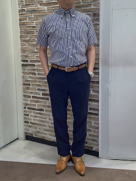 「アイテム（ビジネスシャツ）」を使った、BRICK HOUSE by Tokyo Shirts 熱田イオンモール店さん（メンズ・168cm）の夏コーディネート
