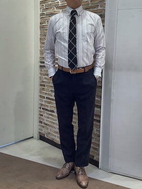 「アイテム（ビジネスシャツ）」を使った、BRICK HOUSE by Tokyo Shirts 熱田イオンモール店さん（メンズ・168cm）の夏コーディネート