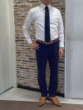 「アイテム（ビジネスシャツ）」を使った、BRICK HOUSE by Tokyo Shirts 熱田イオンモール店さん（メンズ・168cm）の夏コーディネート
