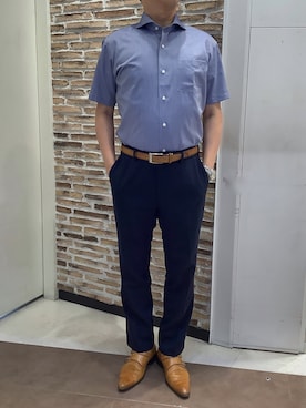 「アイテム（ビジネスシャツ）」を使った、BRICK HOUSE by Tokyo Shirts 熱田イオンモール店さん（メンズ・168cm）の夏コーディネート