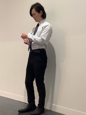 「きっちりスタイル」｜BRICK HOUSE シャツ工房 福井フェアモール店さん（メンズ・167cm）の冬コーディネート