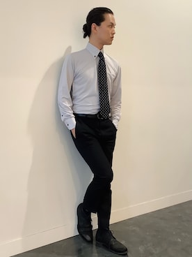 「アイテム（ビジネスシャツ）」を使った、BRICK HOUSE シャツ工房 福井フェアモール店さん（メンズ・167cm）の夏コーディネート