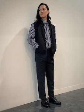 「アイテム（ビジネスシャツ）」を使った、BRICK HOUSE シャツ工房 福井フェアモール店さん（メンズ・167cm）の秋コーディネート