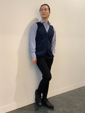 「アイテム（ビジネスシャツ）」を使った、BRICK HOUSE シャツ工房 福井フェアモール店さん（メンズ・167cm）の夏コーディネート
