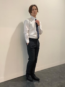 「BRICK HOUSE by TOKYO SHIRT（ブリックハウス）のアイテム」を使った、BRICK HOUSE シャツ工房 福井フェアモール店さん（メンズ・167cm）の冬コーディネート