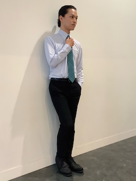 「アイテム（ビジネスシャツ）」を使った、BRICK HOUSE シャツ工房 福井フェアモール店さん（メンズ・167cm）の夏コーディネート