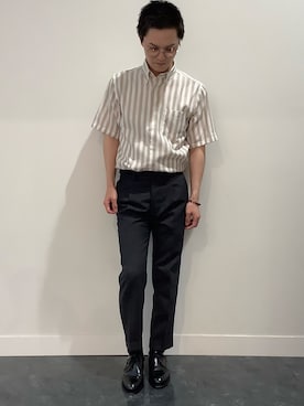 「J.M. WESTON（ジェイエムウエストン）のアイテム」を使った、BRICK HOUSE シャツ工房 福井フェアモール店さん（メンズ・167cm）の夏コーディネート