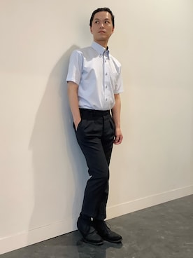 「アイテム（ビジネスシャツ）」を使った、BRICK HOUSE シャツ工房 福井フェアモール店さん（メンズ・167cm）の夏コーディネート