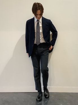 「アイテム（ビジネスシャツ）」を使った、BRICK HOUSE シャツ工房 福井フェアモール店さん（メンズ・167cm）の冬コーディネート