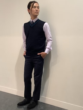 「ベストコーデ」｜「アイテム（フォーマルスーツ/小物）」を使った、BRICK HOUSE シャツ工房 福井フェアモール店さん（メンズ・167cm）の秋コーディネート