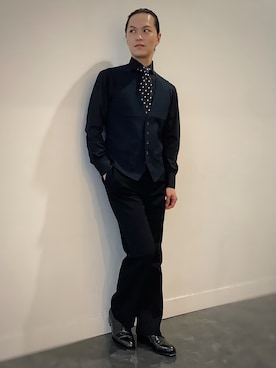 「アイテム（ビジネスシャツ）」を使った、BRICK HOUSE シャツ工房 福井フェアモール店さん（メンズ・167cm）の秋コーディネート