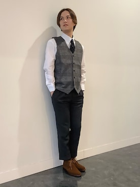 「BRICK HOUSE by TOKYO SHIRT（ブリックハウス）のアイテム」を使った、BRICK HOUSE シャツ工房 福井フェアモール店さん（メンズ・167cm）の冬コーディネート