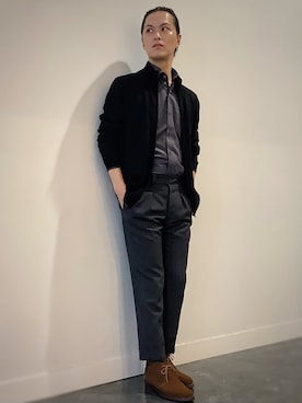 「アイテム（ビジネスシャツ）」を使った、BRICK HOUSE シャツ工房 福井フェアモール店さん（メンズ・167cm）の秋コーディネート
