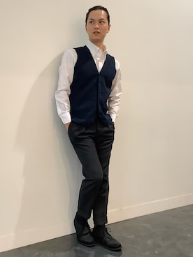 「アイテム（ビジネスシャツ）」を使った、BRICK HOUSE シャツ工房 福井フェアモール店さん（メンズ・167cm）の夏コーディネート