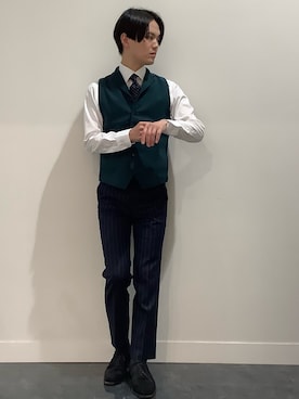 「きっちりスタイル」｜BRICK HOUSE シャツ工房 福井フェアモール店さん（メンズ・167cm）の秋コーディネート
