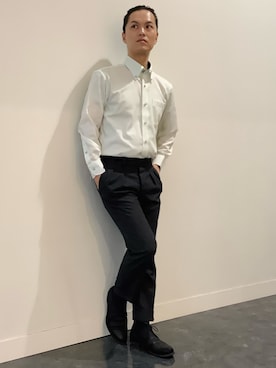 「アイテム（ビジネスシャツ）」を使った、BRICK HOUSE シャツ工房 福井フェアモール店さん（メンズ・167cm）の夏コーディネート