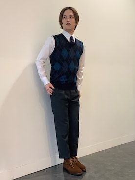 「BRICK HOUSE by TOKYO SHIRT（ブリックハウス）のアイテム」を使った、BRICK HOUSE シャツ工房 福井フェアモール店さん（メンズ・167cm）の冬コーディネート
