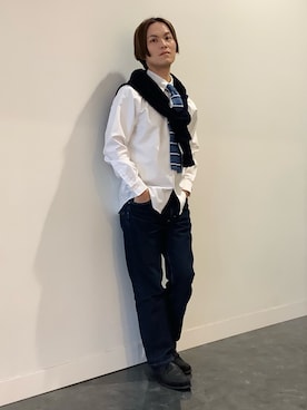 「BRICK HOUSE by TOKYO SHIRT（ブリックハウス）のアイテム」を使った、BRICK HOUSE シャツ工房 福井フェアモール店さん（メンズ・167cm）の冬コーディネート