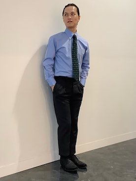 「アイテム（ビジネスシャツ）」を使った、BRICK HOUSE シャツ工房 福井フェアモール店さん（メンズ・167cm）の夏コーディネート