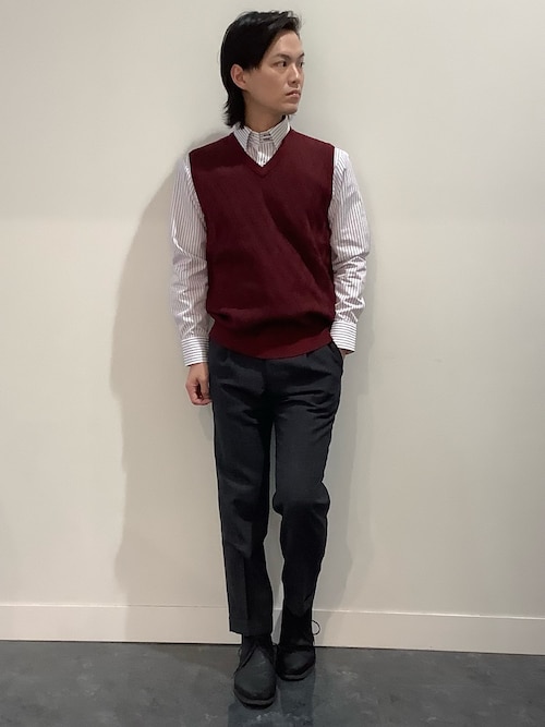 Masu Boys パターンプリント ベスト オーバサイズゼブラ柄Vネックニットベスト BM0916 【MASONPRINCE