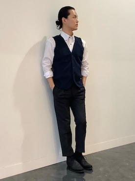 「アイテム（ビジネスシャツ）」を使った、BRICK HOUSE シャツ工房 福井フェアモール店さん（メンズ・167cm）の夏コーディネート