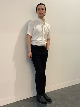 「アイテム（ビジネスシャツ）」を使った、BRICK HOUSE シャツ工房 福井フェアモール店さん（メンズ・167cm）の夏コーディネート