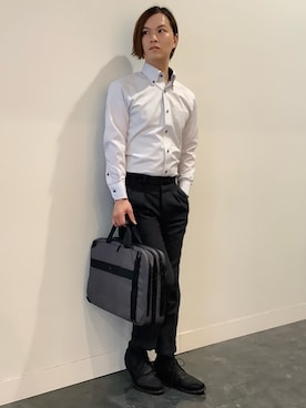 「TOKYO SHIRTS（トウキョウシャツ）のアイテム」を使った、BRICK HOUSE シャツ工房 福井フェアモール店さん（メンズ・167cm）の春コーディネート