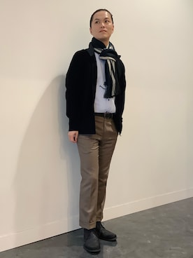 「アイテム（ビジネスシャツ）」を使った、BRICK HOUSE シャツ工房 福井フェアモール店さん（メンズ・167cm）の秋コーディネート
